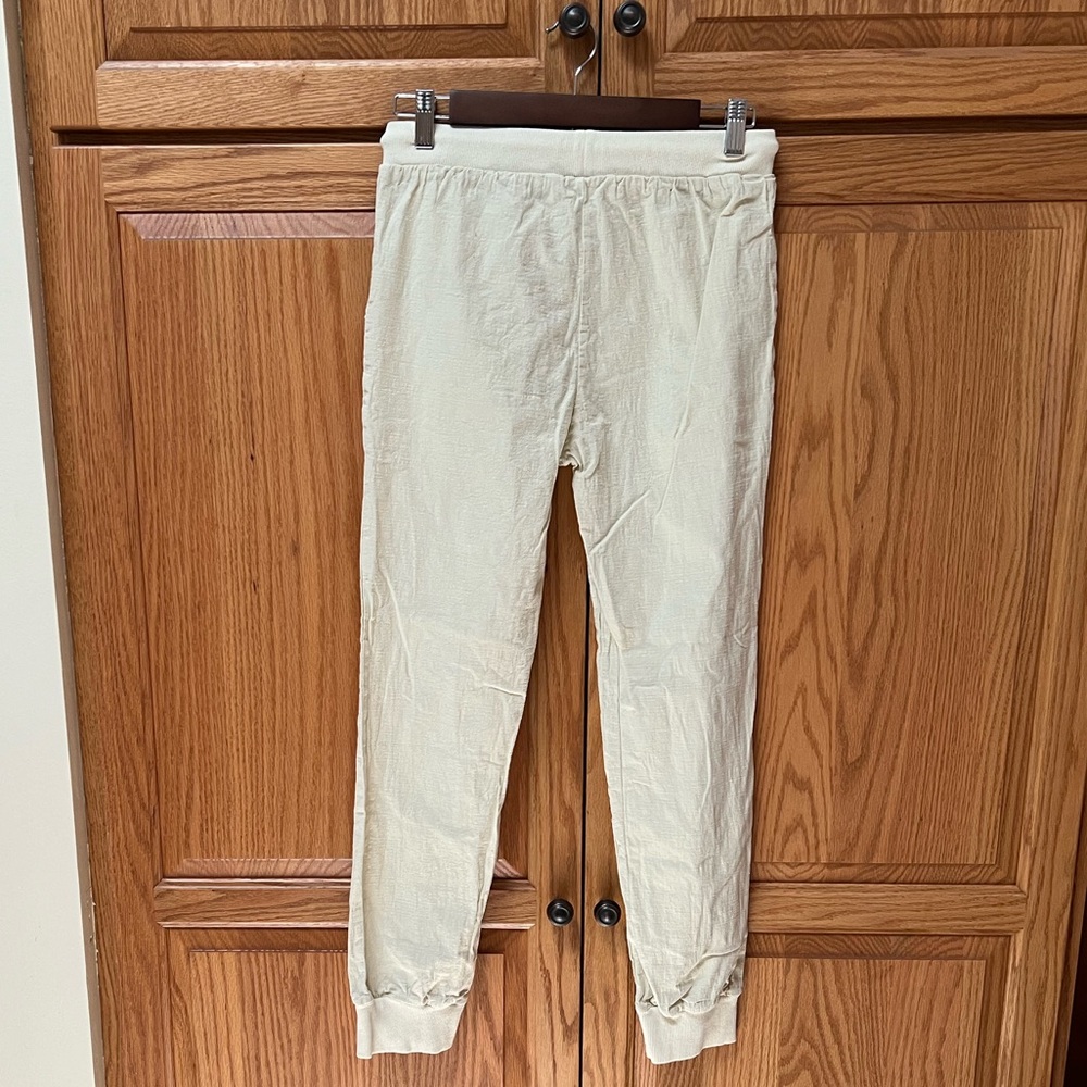 Women’s Off White Jogger Pants with Drawstring, EUC, Size S - Picture 2 of 6